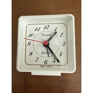 Vintage Quartz Travel Alarm Clock w/ Glow in Dark Numbers & Hands Vedette